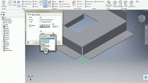 inventor sheet metal leaving a hole in corner of box|Solved: how to close gap at corner .